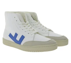 Sneaker & Turnschuhe*FLAMINGOS LIFE Old 80`s High-Top Sneaker faire- und vegane Freizeit-Schuhe FW2108WHIBLUMON Weiß/Blau