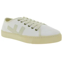 Sneaker & Turnschuhe*FLAMINGOS LIFE RANCHO ALL WHITE Freizeit-Schuhe nachhaltige Bio-Sneaker Schuhe mit Kork 100% Vegan MADE IN SPAIN SS21RAALLWH Weiß/Beige