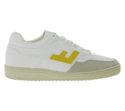 Sneaker & Turnschuhe*FLAMINGOS LIFE Retro 90`s Sneaker vegane Freizeit-Schuhe Made in Spain SS21R9WHIYEMO Weiß/Gelb