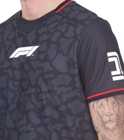 T-Shirts & Tank Tops|Sportoberbekleidung*Formula 1 F1 Herren Rundhals-Shirt mit dezentem Camouflage-Print Sport-Trikot 701222547 001 Schwarz/Rot