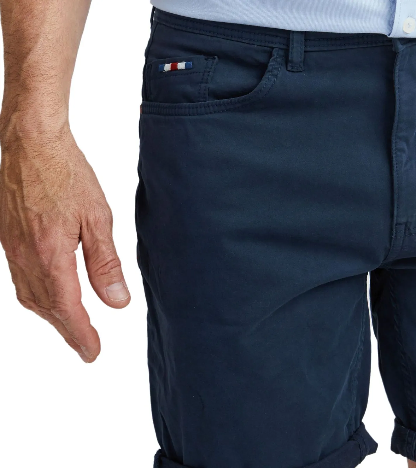 Shorts & Bermudas*FQ1924 Josh Herren Freizeit-Bermuda Shorts Baumwoll-Hose mit Krempelsaum kurze Hose 21900320 193923 Navy