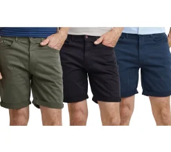 Shorts & Bermudas*FQ1924 Josh Herren Freizeit-Bermuda Shorts Baumwoll-Hose mit Krempelsaum kurze Hose 21900320 in Navy, Schwarz oder Oliv-Grün