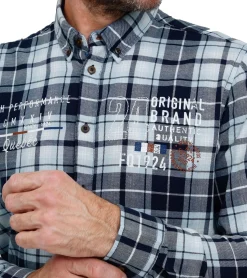 Hemden & Poloshirts*FQ1924 Thorvid Herren Hemd kariertes Langarm-Hemd nachhaltiges Hemd aus Baumwolle 21900072-ME /Rot/Blau Schwarz/Weiß