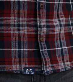 Hemden & Poloshirts*FQ1924 Thorvid Herren Hemd kariertes Langarm-Hemd nachhaltiges Hemd aus Baumwolle 21900072-ME /Rot/Blau Schwarz/Weiß