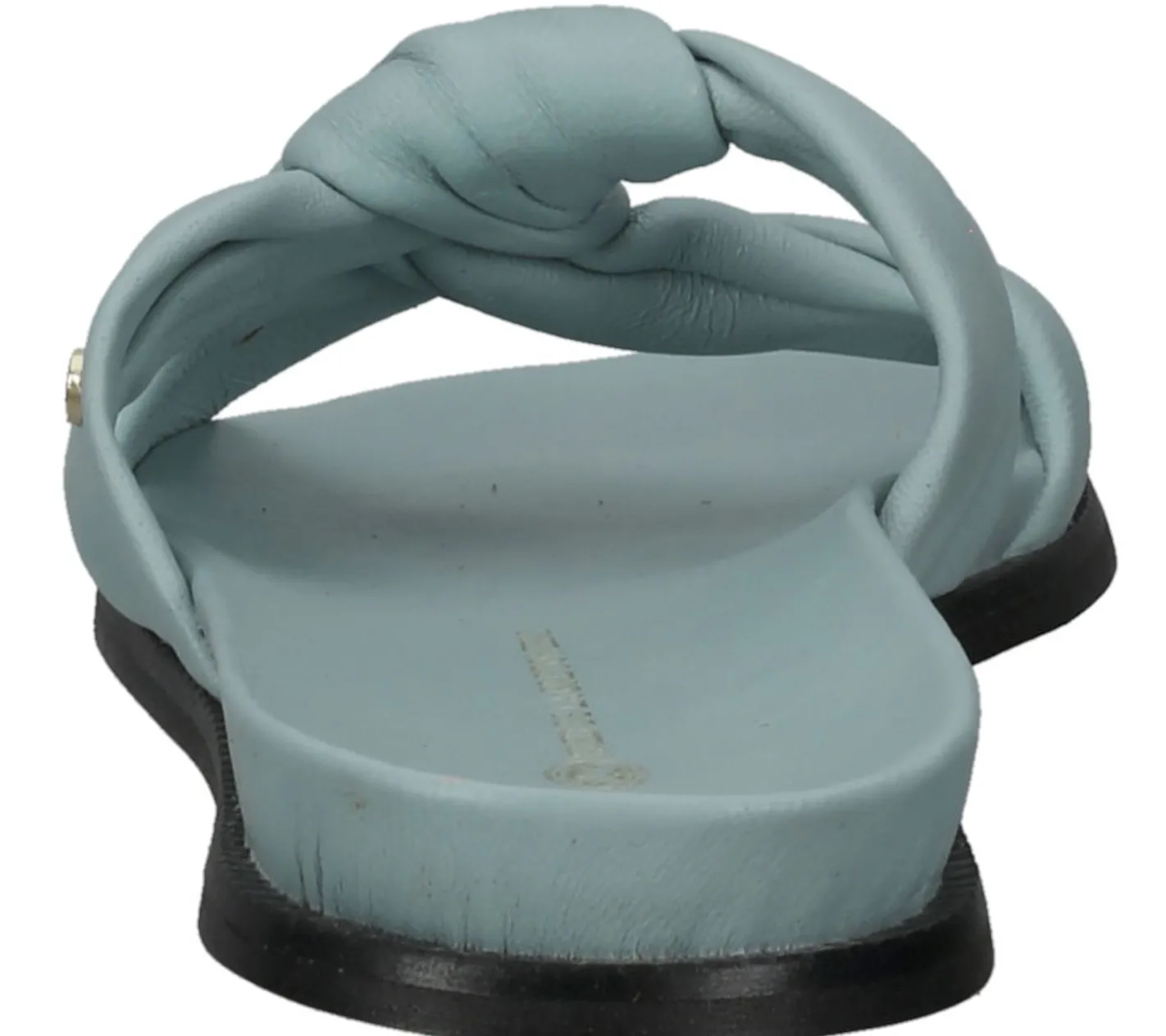 Zehentrenner & Sandalen*Fred de la Bretoniere FRED DELA BRETONIERE Damen Pantolette Echtleder-Sandale mit geknotetem Riemen Sommer-Schuhe 170010217 Hellblau