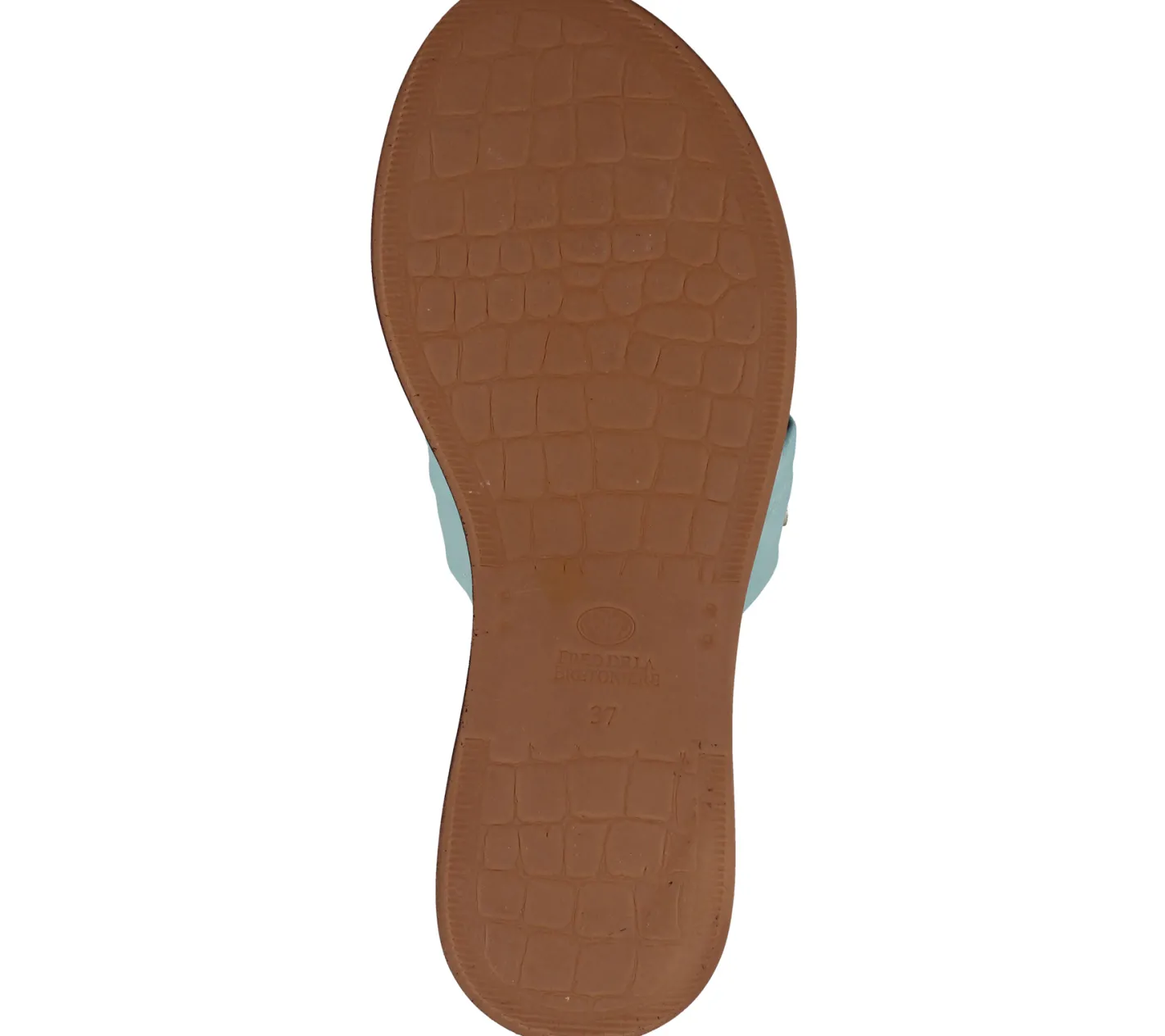 Zehentrenner & Sandalen*Fred de la Bretoniere FRED DELA BRETONIERE Damen Pantolette Echtleder-Sandale mit geknotetem Riemen Sommer-Schuhe 170010217 Hellblau