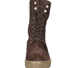 Boots & Stiefel*Fred de la Bretoniere FRED DELA BRETONIERE Damen Stiefel Echtleder-Schuhe Schnür-Stiefel 184010063 Dunkelbraun