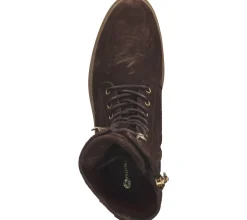 Boots & Stiefel*Fred de la Bretoniere FRED DELA BRETONIERE Damen Stiefel Echtleder-Schuhe Schnür-Stiefel 184010063 Dunkelbraun