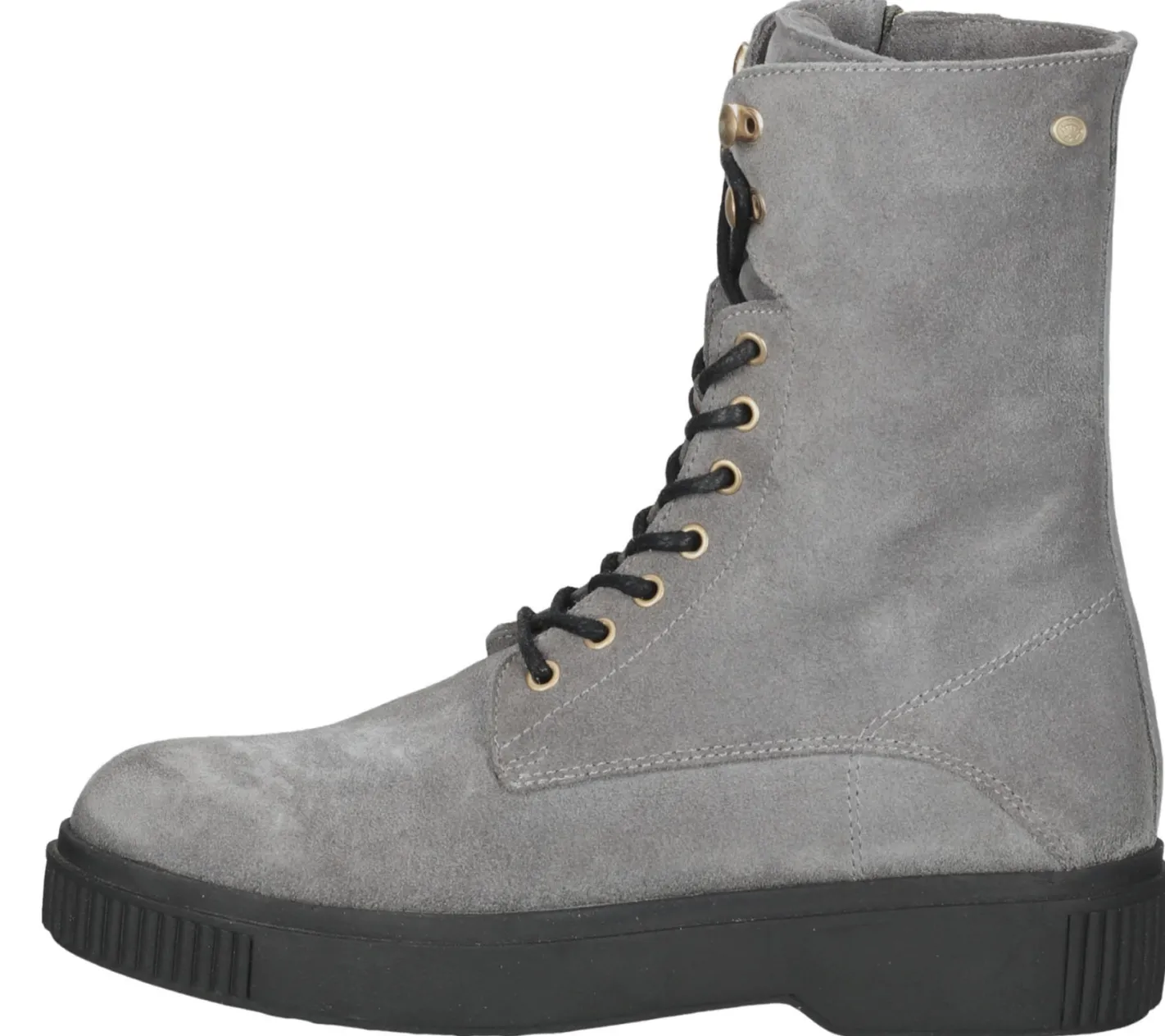 Boots & Stiefel*Fred de la Bretoniere FRED DELA BRETONIERE Damen Stiefel Echtleder-Schuhe Schnür-Stiefel 184010063 Hellgrau