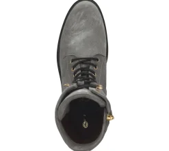 Boots & Stiefel*Fred de la Bretoniere FRED DELA BRETONIERE Damen Stiefel Echtleder-Schuhe Schnür-Stiefel 184010063 Hellgrau