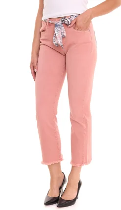 Hosen & Jeans*FREEMAN T. PORTER FREEMAN T.PORTER High Waist Damen Cropped-Jeans Bootcut 7/8-Hose mit Stofftuch-Gürtel 82850633 Rost-Orange