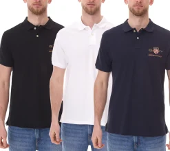 Hemden & Poloshirts*GANT Herren Polo-Shirt Regular Fit Polo-Hemd Baumwoll-Shirt 2002014 in Navy, Schwarz oder Weiß