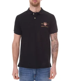 Hemden & Poloshirts*GANT Herren Polo-Shirt Regular Fit Polo-Hemd Baumwoll-Shirt 2002014 5 Schwarz