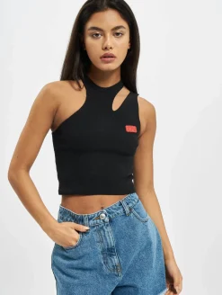 Tops & T-Shirts|T-Shirts & Tank Tops*GCDS Asymmetrisches Top schwarz