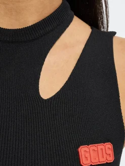 Tops & T-Shirts|T-Shirts & Tank Tops*GCDS Asymmetrisches Top schwarz