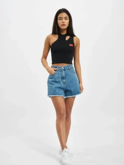 Tops & T-Shirts|T-Shirts & Tank Tops*GCDS Asymmetrisches Top schwarz