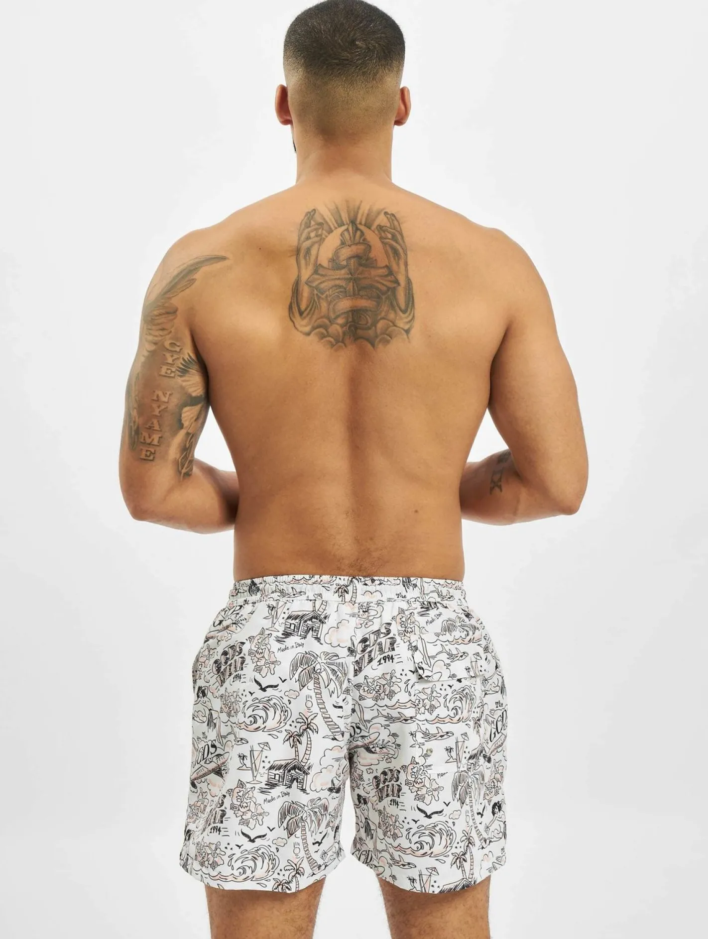 Nachtwäsche & Bademode*GCDS Tropical Badeshorts weiß