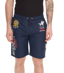 Nachtwäsche & Bademode|Shorts & Bermudas*GEOGRAPHICAL NORWAY Herren Badehose Schwimm-Hose mit Logo-Print Bade-Shorts mit Taschen Schwimm-Shorts 001 Navy