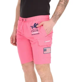 Nachtwäsche & Bademode|Shorts & Bermudas*GEOGRAPHICAL NORWAY Herren Schwimm-Hose mit Print und Farbakzenten Badehose stylische Schwimm-Shorts 001 Rosa