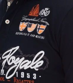 Hemden & Poloshirts*GEOGRAPHICAL NORWAY Kipawa Herren Polo-Shirt mit Knopfleiste Langarm-Shirt Baumwoll-Shirt Schwarz, Türkis oder Navy