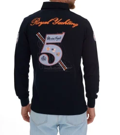 Hemden & Poloshirts*GEOGRAPHICAL NORWAY Kipawa Herren Polo-Shirt mit Knopfleiste Langarm-Shirt Baumwoll-Shirt Schwarz, Türkis oder Navy