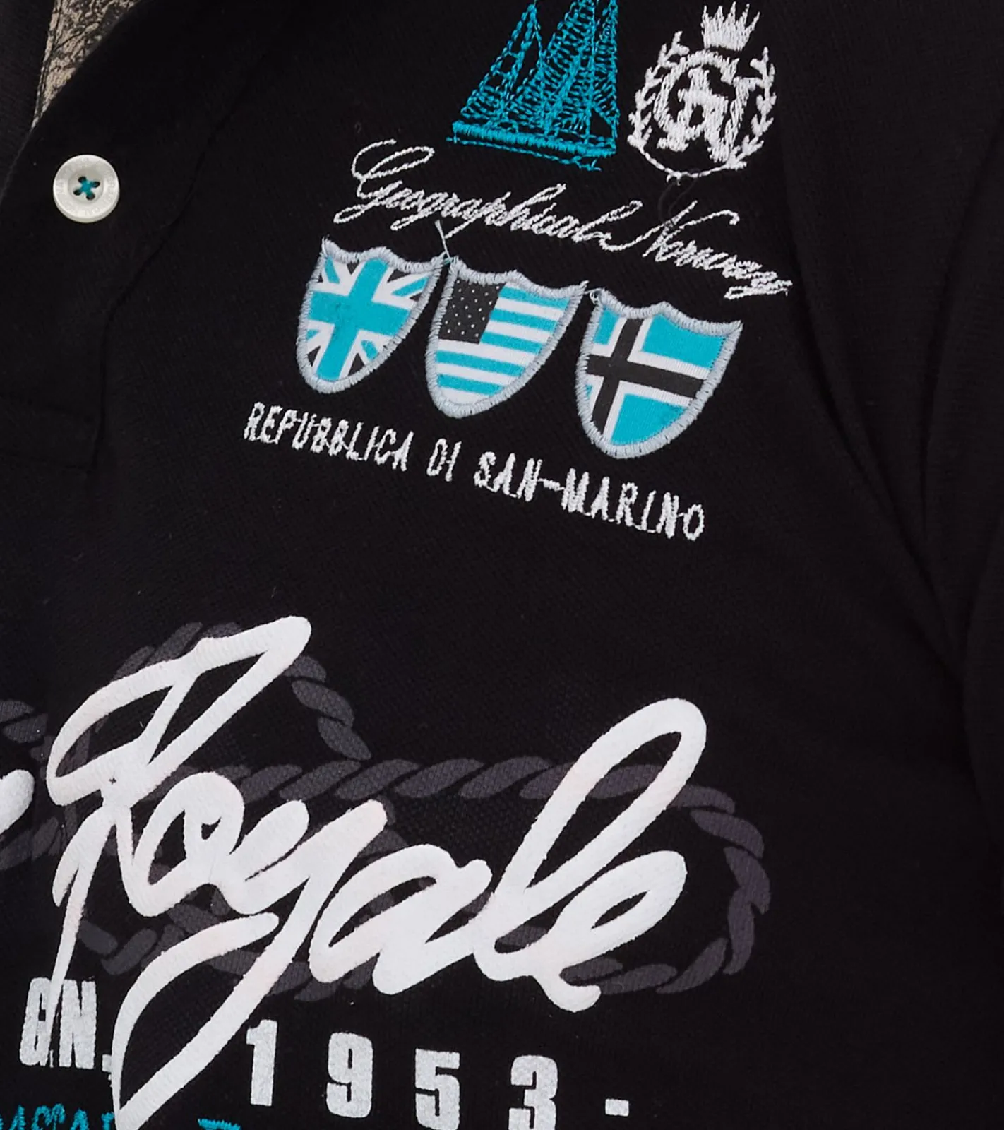 Hemden & Poloshirts*GEOGRAPHICAL NORWAY Kipawa Herren Polo-Shirt mit Knopfleiste Langarm-Shirt Baumwoll-Shirt Schwarz, Türkis oder Navy