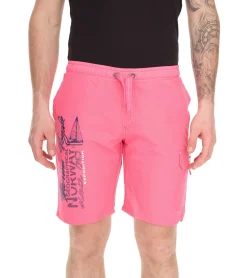 Nachtwäsche & Bademode|Shorts & Bermudas*GEOGRAPHICAL NORWAY Quara/Quoyal Herren Badehose Schwimm-Hose mit Logo-Print Bade-Shorts mit Taschen Schwimm-Shorts Navy oder Pink