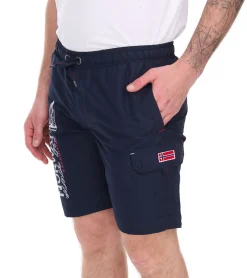 Nachtwäsche & Bademode|Shorts & Bermudas*GEOGRAPHICAL NORWAY Quara Herren Badehose Schwimm-Hose mit Logo-Print Bade-Shorts mit Taschen Schwimm-Shorts 001 Navy