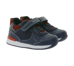 Turnschuhe*GEOX B Rishon B. A Kleinkinder Sneaker mit atmungsaktiver Sohle Mid-Cut-Schuhe mit Klettverschluss Baby-Schuhe B160RA 054AU C0735 Dunkelblau