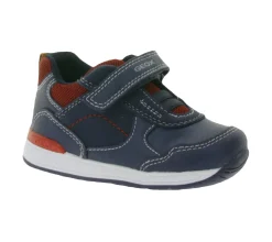 Turnschuhe*GEOX B Rishon B. A  Kleinkinder Sneaker mit atmungsaktiver Sohle Mid-Cut-Schuhe mit Klettverschluss Baby-Schuhe B160RA 054AU C0735 Dunkelblau
