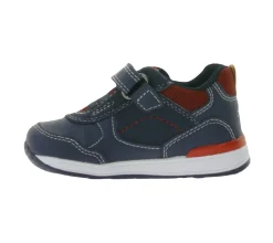 Turnschuhe*GEOX B Rishon B. A  Kleinkinder Sneaker mit atmungsaktiver Sohle Mid-Cut-Schuhe mit Klettverschluss Baby-Schuhe B160RA 054AU C0735 Dunkelblau