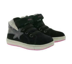 Turnschuhe*GEOX B Trottola G. C Kleinkinder Sneaker mit atmungsaktiver Sohle Mid-Cut-Schuhe Echtleder mit Klettverschluss Baby-Schuhe B164AC 022NF C0922 Schwarz