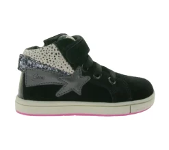 Turnschuhe*GEOX B Trottola G. C Kleinkinder Sneaker mit atmungsaktiver Sohle Mid-Cut-Schuhe Echtleder mit Klettverschluss Baby-Schuhe B164AC 022NF C0922 Schwarz