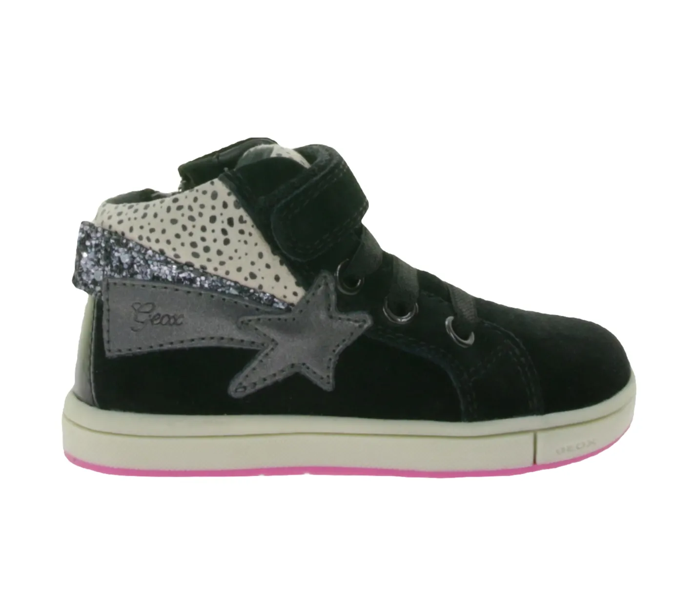 Turnschuhe*GEOX B Trottola G. C Kleinkinder Sneaker mit atmungsaktiver Sohle Mid-Cut-Schuhe Echtleder mit Klettverschluss Baby-Schuhe B164AC 022NF C0922 Schwarz