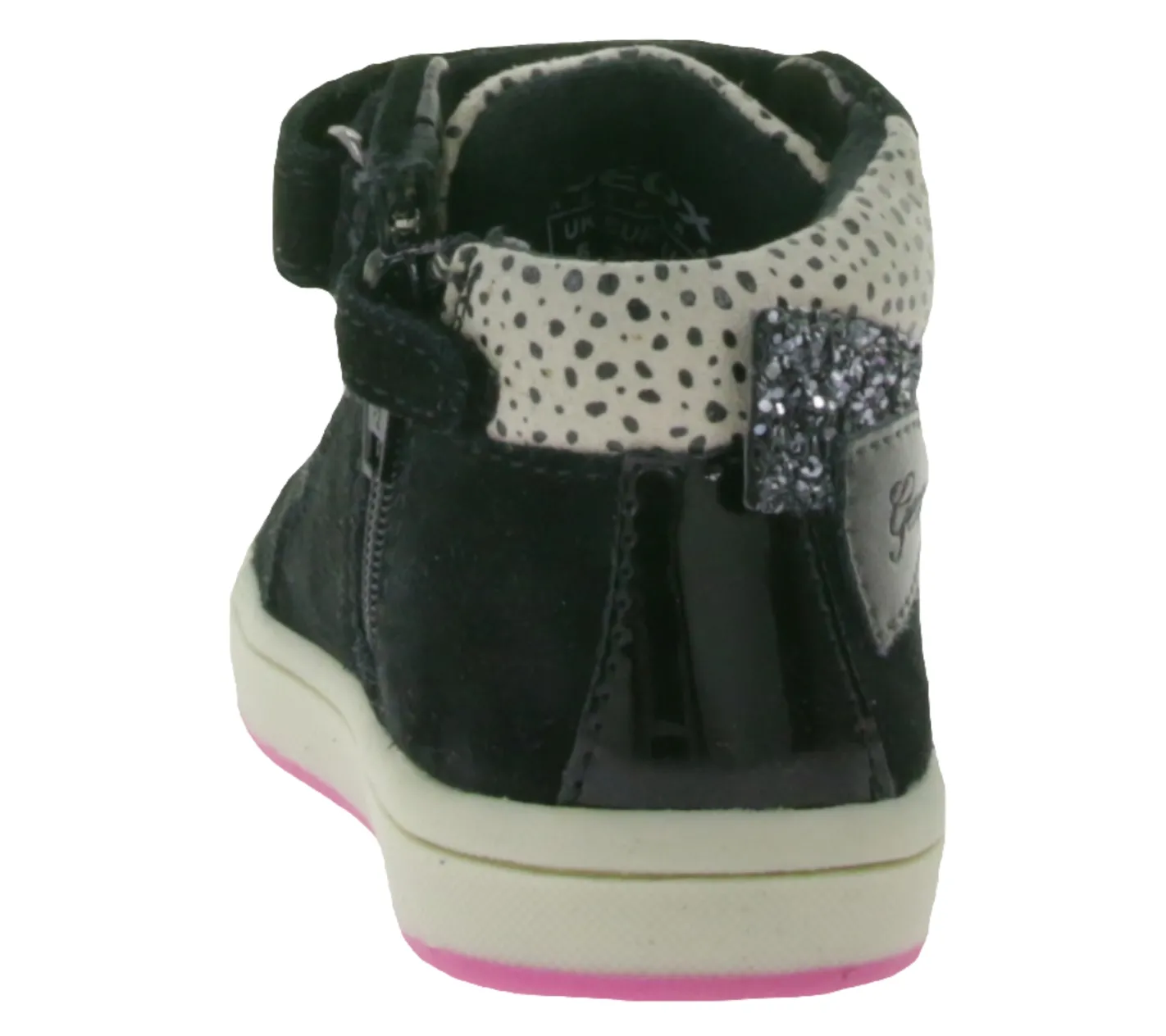 Turnschuhe*GEOX B Trottola G. C Kleinkinder Sneaker mit atmungsaktiver Sohle Mid-Cut-Schuhe Echtleder mit Klettverschluss Baby-Schuhe B164AC 022NF C0922 Schwarz