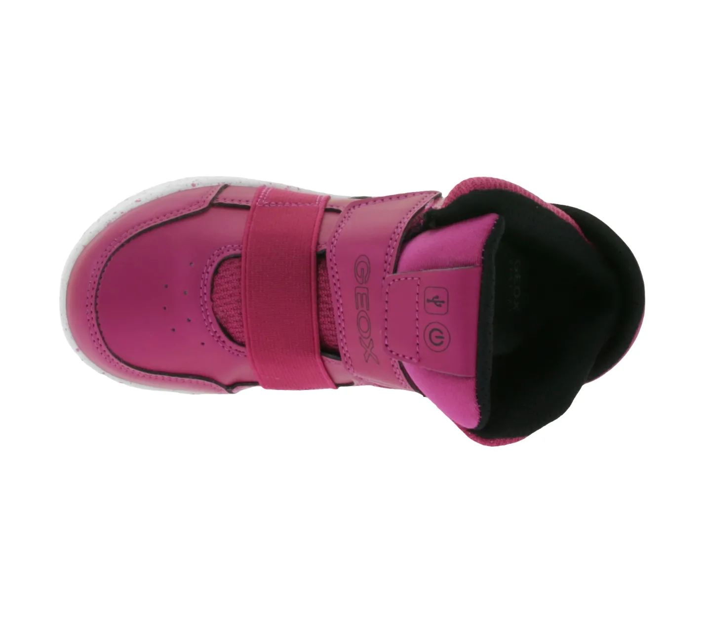 Turnschuhe*GEOX Luminous Kinder Alltags-Sneaker mit atmungsaktiver Sohle Mid-Cut-Schuhe mit Klettverschluss für Mädchen J848DA-0NF6K-C8062 Pink