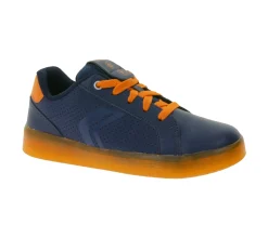 Turnschuhe*GEOX RESPIRA Kommodor Kinder Alltags-Sneaker mit atmungsaktiver Sohle Freizeit-Schuhe für Jungen und Mädchen J745PB 0BCBU C0659 Blau/Orange