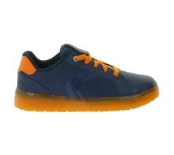 Turnschuhe*GEOX RESPIRA Kommodor Kinder Alltags-Sneaker mit atmungsaktiver Sohle Freizeit-Schuhe für Jungen und Mädchen J745PB 0BCBU C0659 Blau/Orange