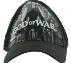 Caps & Mützen*Bio-Domes Headgear GOD OF WAR Unisex Trucker-Cap aus dem Gaming-Bereich Base-Cap mit Silhouette TC125186GCW0 Schwarz/Grau/Weiß