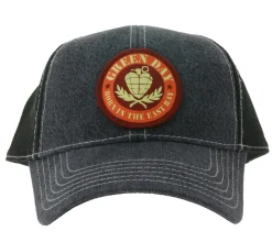 Caps & Mützen*BioworldMerch Green Day Unisex Punkrock-Band Baumwoll-Cap mit Netzeinsatz und leicht gebogenen Schnitt TC103153GRN Dunkelgrau/Schwarz