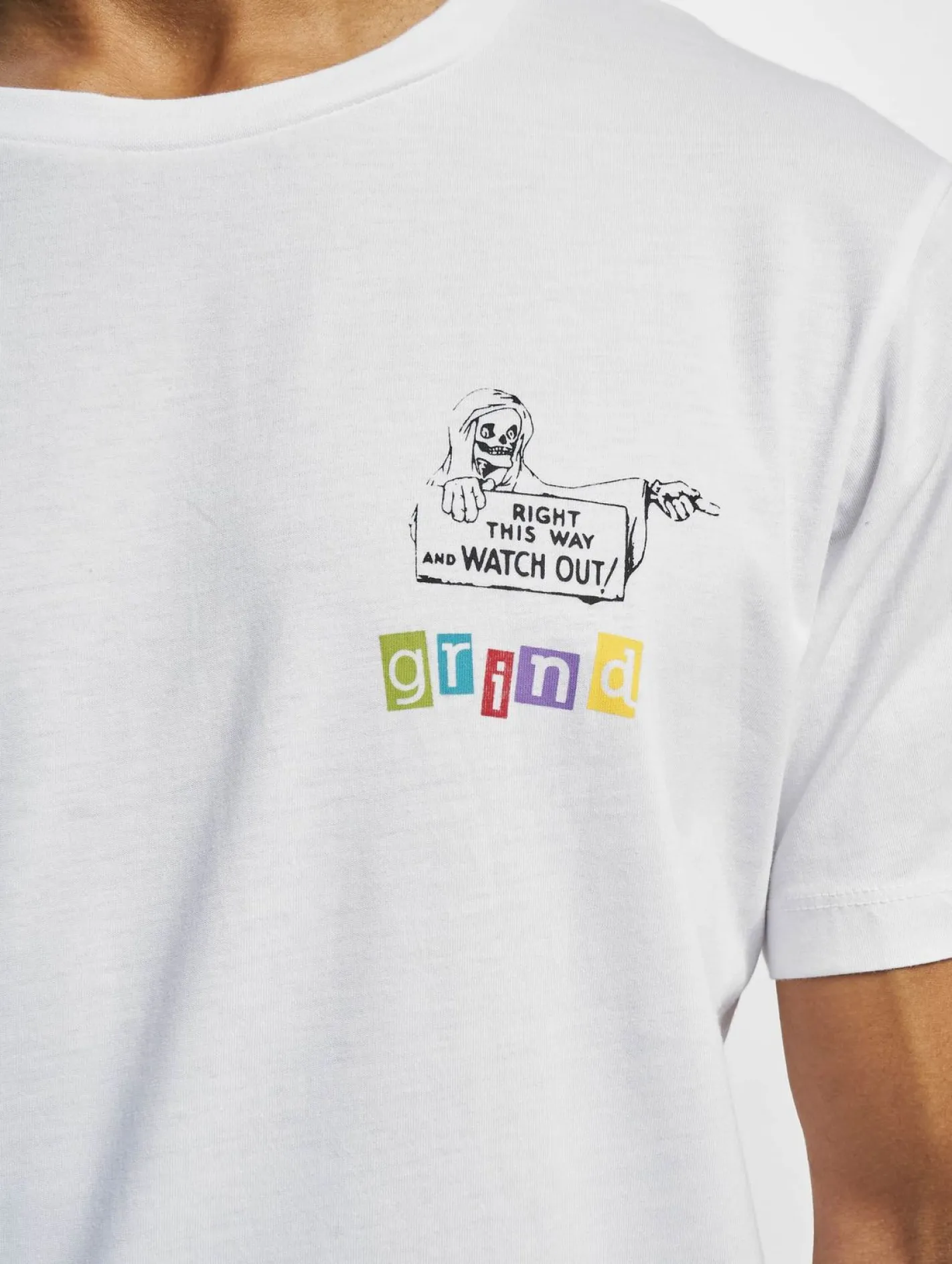 T-Shirts & Tank Tops*GRIND Inc This Way R-Ausschnitt T-Shirt weiß