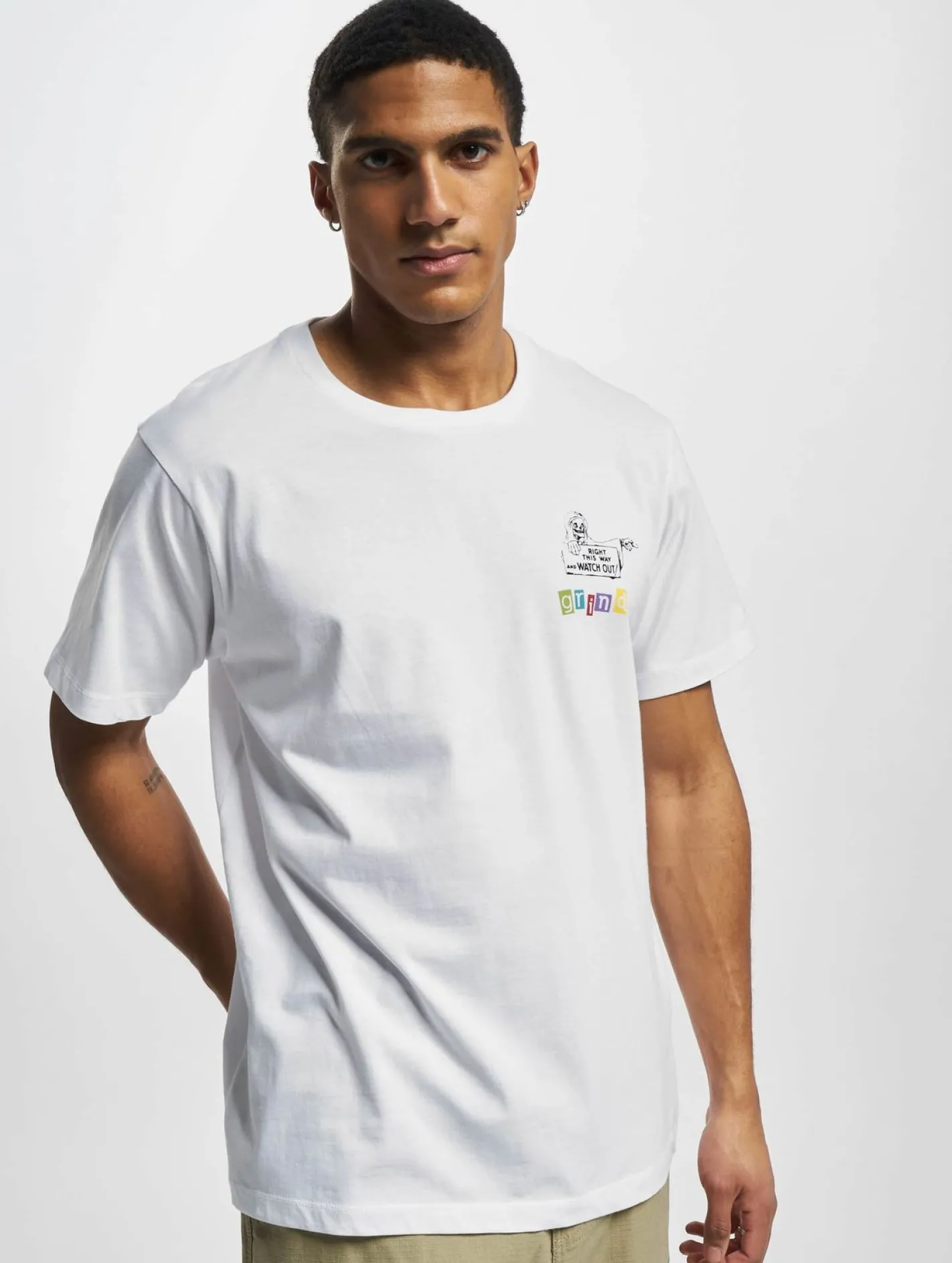 T-Shirts & Tank Tops*GRIND Inc This Way R-Ausschnitt T-Shirt weiß