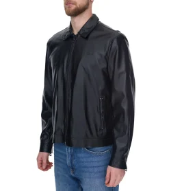 Jacken & Mäntel*GUESS Herren Kunstlederjacke rockige Biker-Jacke mit Reverskragen Outdoor-Jacke M3YL20WF410 JTMU Schwarz