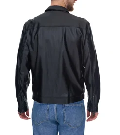 Jacken & Mäntel*GUESS Herren Kunstlederjacke rockige Biker-Jacke mit Reverskragen Outdoor-Jacke M3YL20WF410 JTMU Schwarz