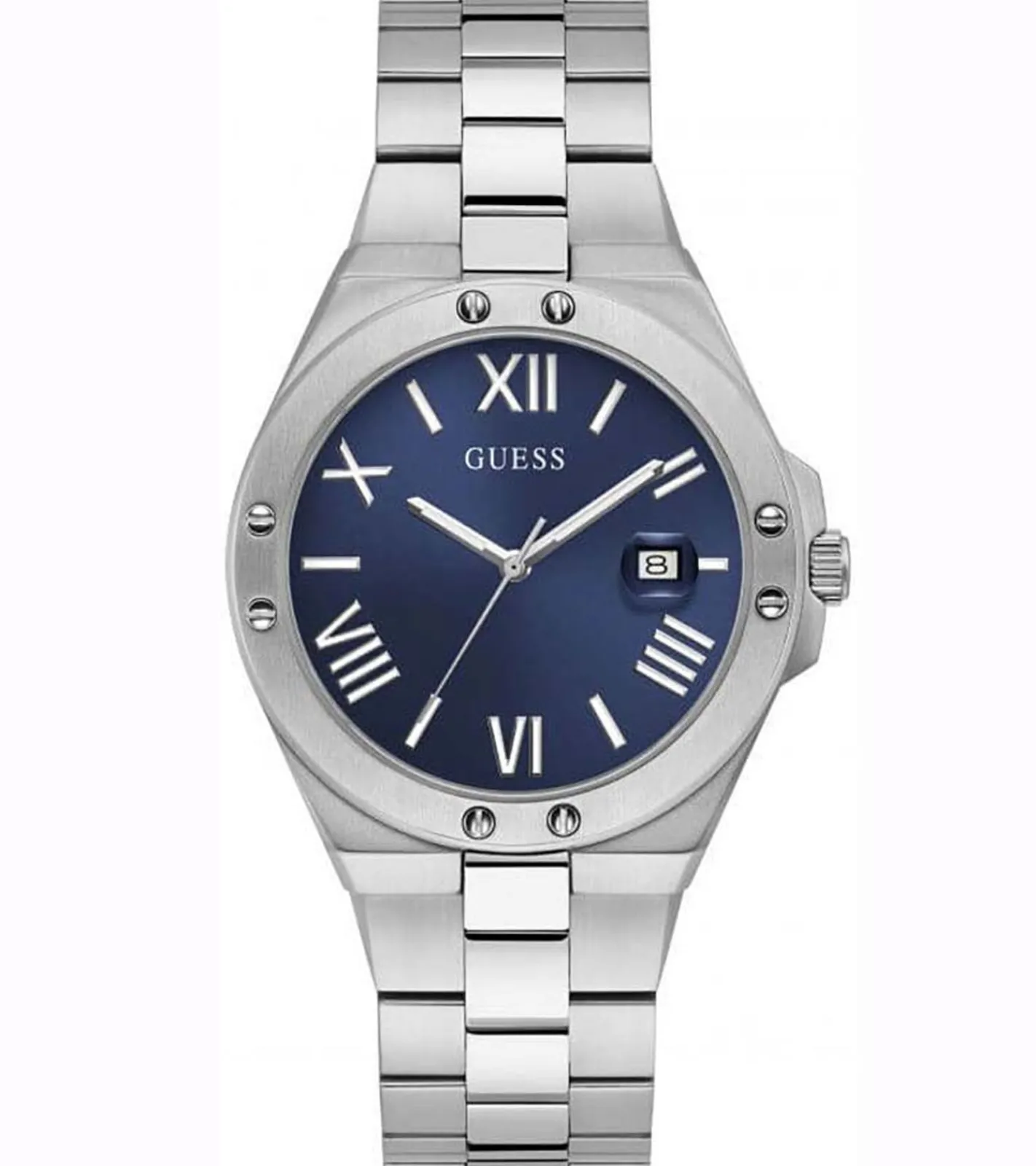 Herrenuhren|Herrenuhren*GUESS Perspective Herren Armbanduhr mit Datumsanzeige Quarz-Uhr 41mm Edelstahl-Uhr GW0276G1 Silber