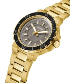 Herrenuhren|Herrenuhren*GUESS Track Herren Armband-Uhr mit Wasserdichtigkeit 5 ATM Quarz-Uhr 44mm Edelstahl-Uhr GW0426G2 Gold