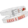 Gürtel*BioworldMerch Guns N' Roses Gürtel im Vintage-Look Einheitsgröße 100cm mit Logo-Schriftzug Freizeit-Gürtel BT104882GNR Weiß