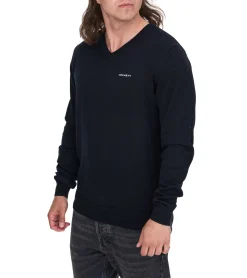 Pullover & Sweater*HACKETT LONDON GOLF Herren Baumwoll-Pullover Strick-Pullover mit V-Ausschnitt Langarm-Shirt HMX5000F Schwarz