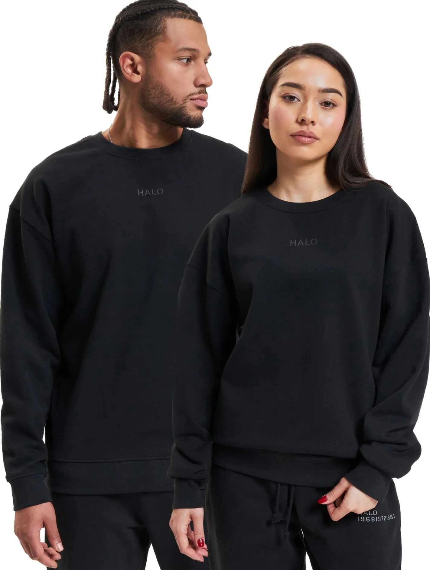 Sweater & Pullover|Pullover & Sweater*HALO Graphic Rundhalspullover schwarz
