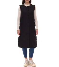 Mäntel & Jacken*HECHTER PARIS Damen lange Stepp-Weste mit durchgehender Knopfleiste Outdoor-Weste 53241934 Schwarz